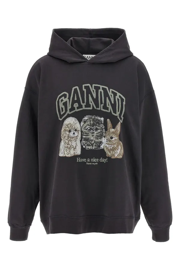 Grey Animal Print Hoodie