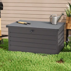 Grey Garden Lockable Metal Storage Box 350L