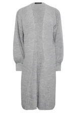 Grey Knit Balloon Sleeve Cardigan Petite Grey Knit Balloon Sleeve Cardigan Petite