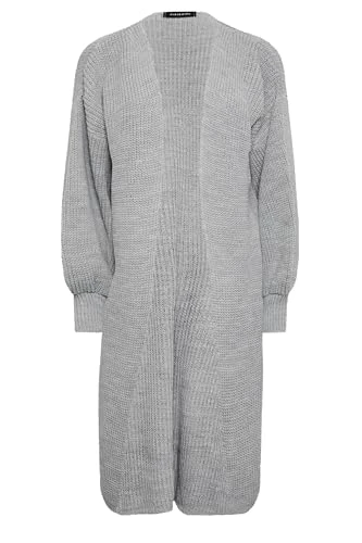 Grey Knit Balloon Sleeve Cardigan Petite