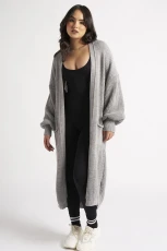 Grey Longline Cardigan /