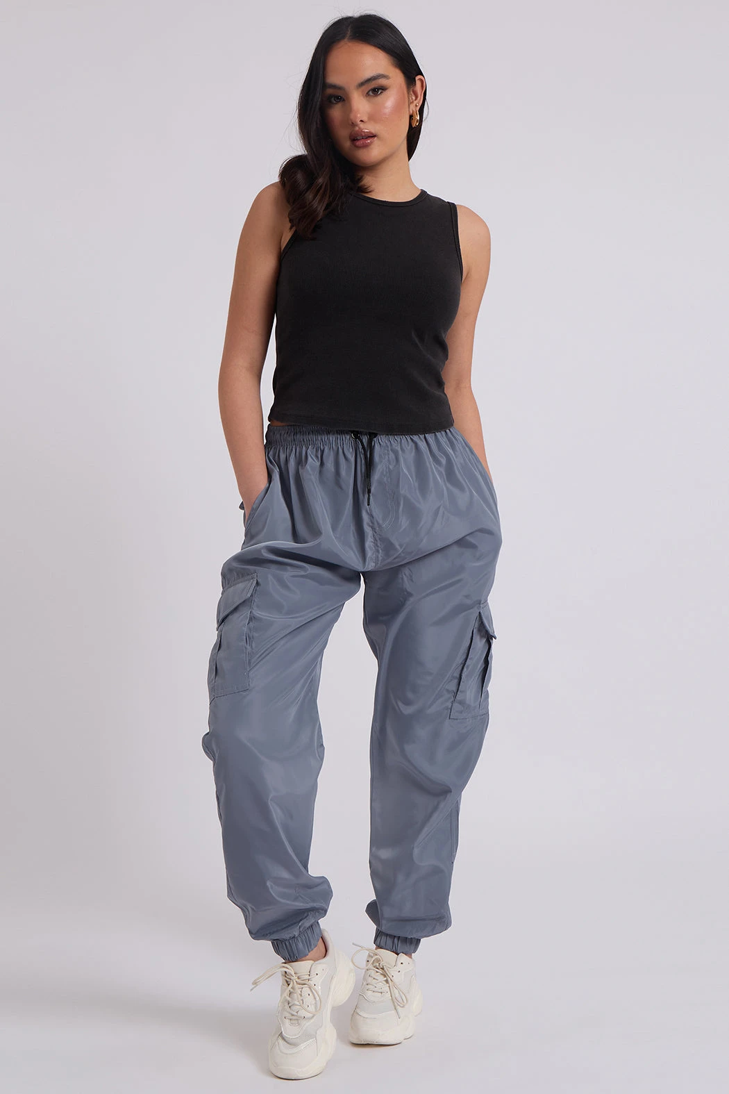 Grey Parachute Cargo Trouser /