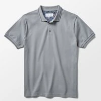 Grey Pique Polo with Cracked Ice Accents, L