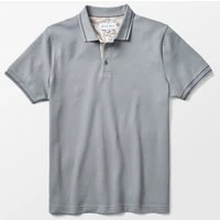 Grey Pique Polo with Sandstorm Accents, M