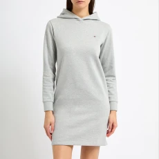 Grey Regular Shield Logo Hoodie Dress