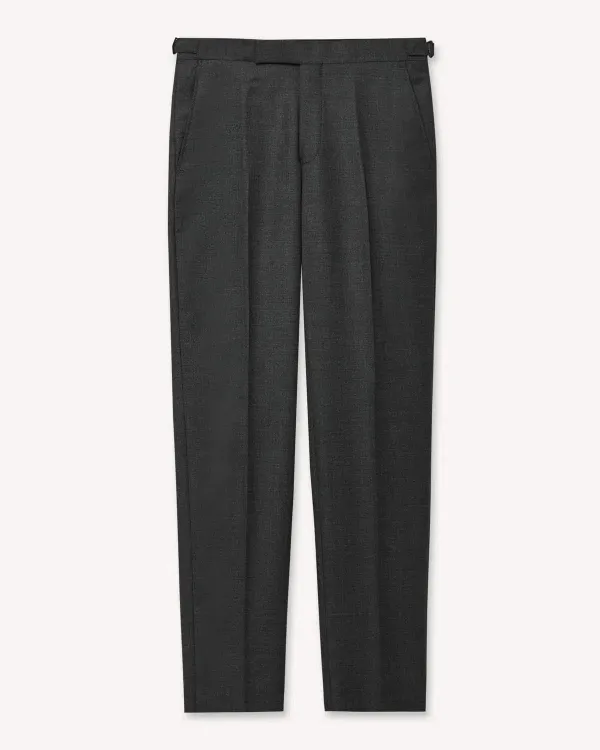 Grey Sharkskin Wool Suit Trousers for a Modern Elegance