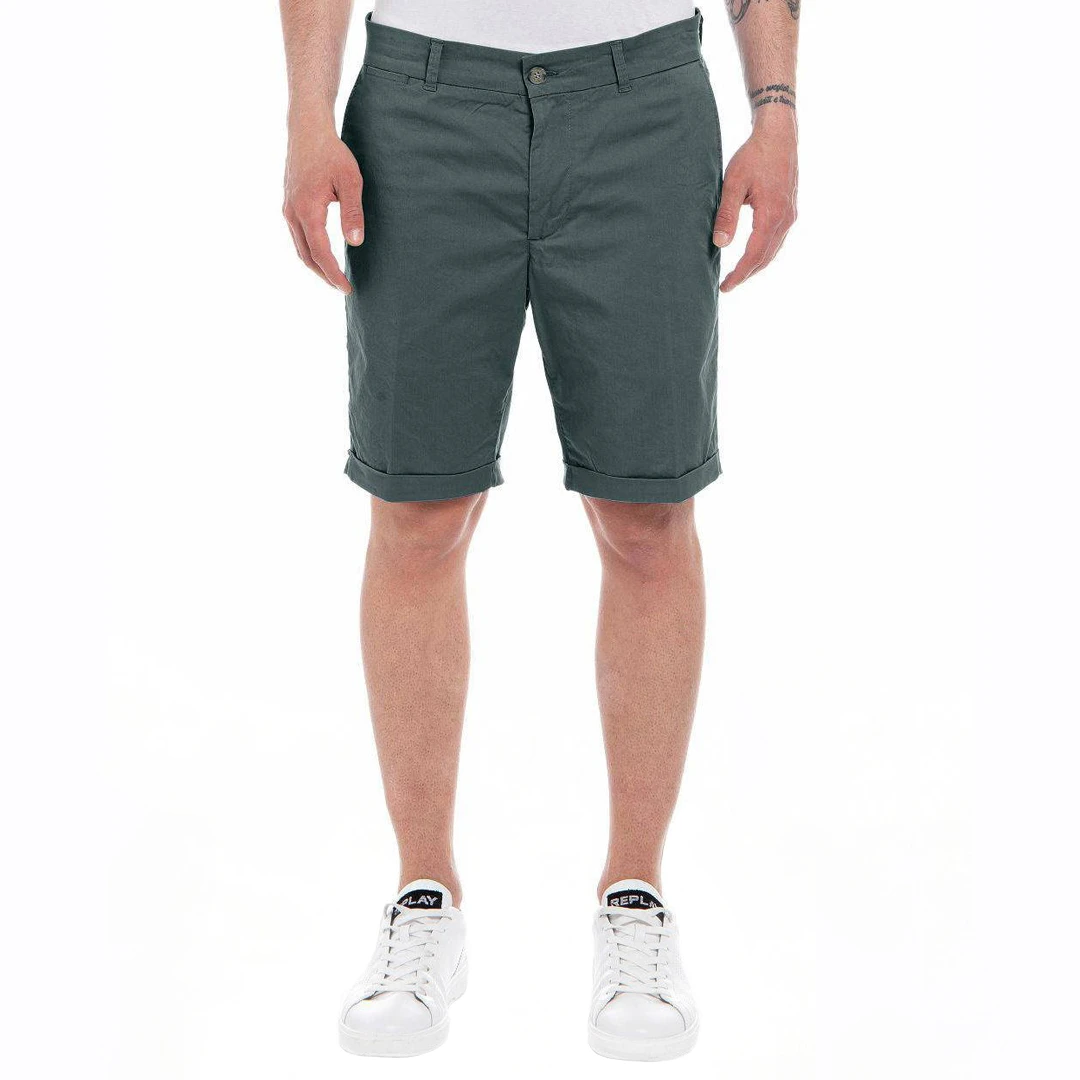 Grey Slim Fit Chino Shorts