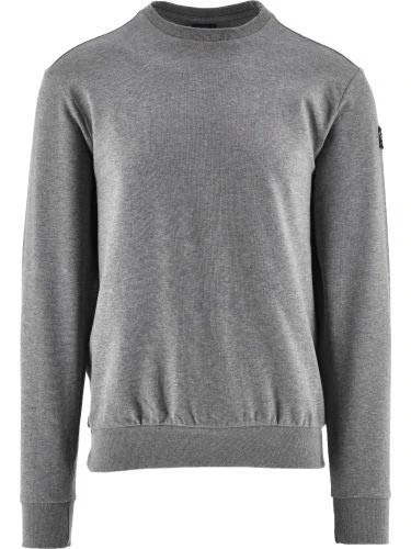 Grey Summer Cotton Fleece Crew Neck Sweatshirt (Colour : Grey Size : Small)