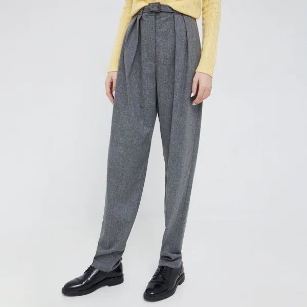 Grey Tailored Cashmere Blend Trousers - Grey