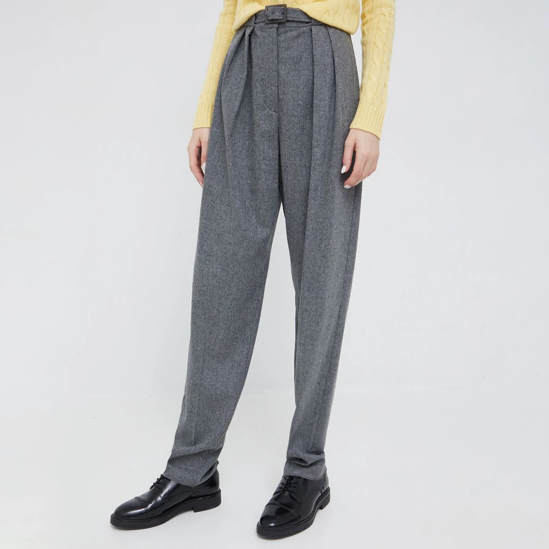 Grey Tailored Cashmere Blend Trousers