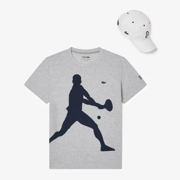 Grey Tennis Graphic T-Shirt - Beige