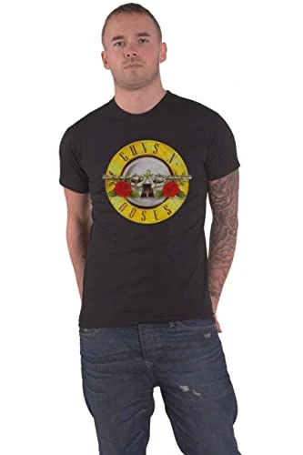 Guns N Roses Unisex Classic Logo Short Sleeve T-Shirt, Black, Large