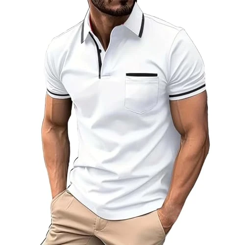 Guy Fawkes Night Deals XXL Polo Shirts for Men UK Men Slim Fit White Shirt Casual Shirt Men Cotton Mens Polo Sweatshirt Polo Jumpers for Men Yellow Long Sleeve Tshirt Warehouse Clearance