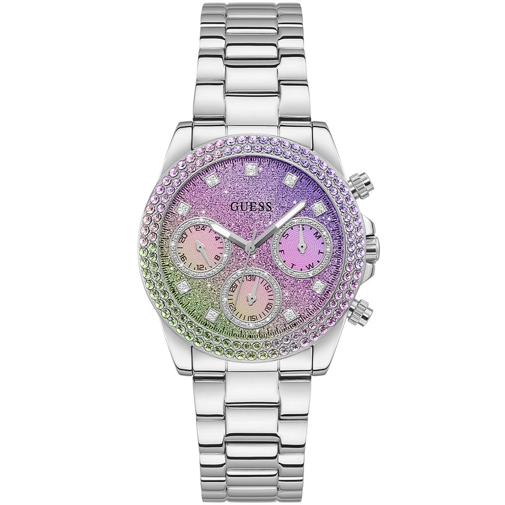 GW0483L1 Sol Rainbow Glitter Dial Ladies Watch ilver