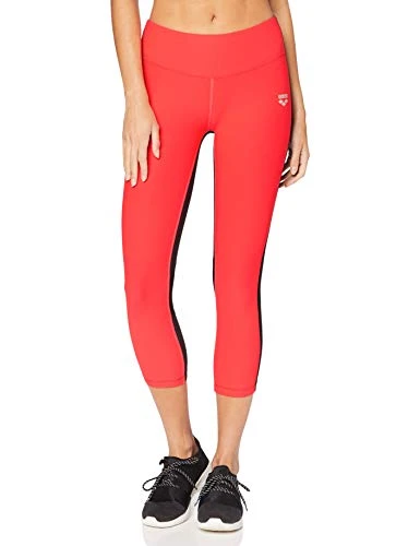 Gym Women's Sports 3/4 Tights, Womens, Tights, 001618, Fluo red-Black, S