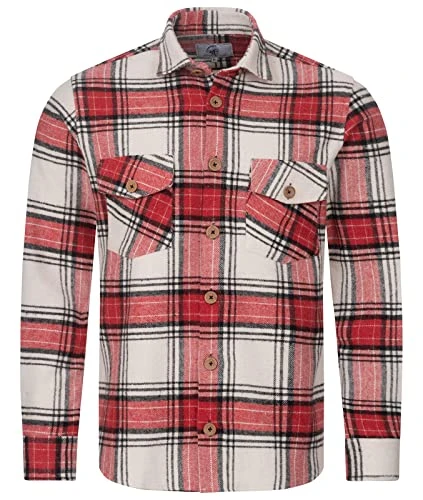 H-325 Men's Checked Flannel Shirt Men's Shirt Flannel Shirts Lumberjack Shirt Transition Jacket Long