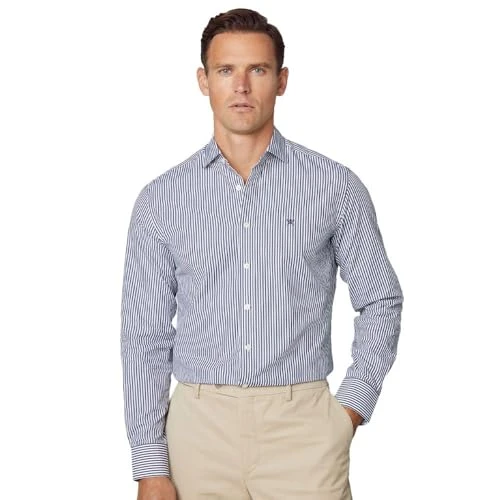 Hackett Essential Bengal Long Sleeve Shirt L Blue