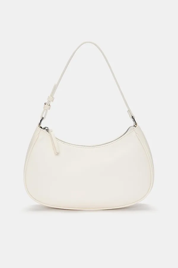 Half-Moon Shoulder Bag - Ecru