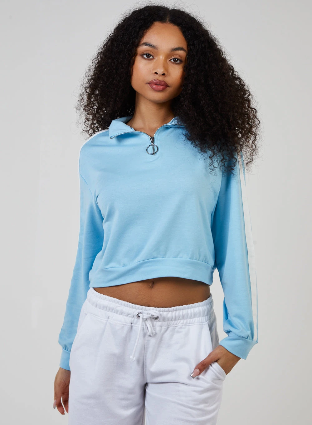 Half Zip Up Sweatshirt  - S  - Blue