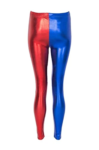 Halloween Leggings For Women High Waisted Leggings Shiny Leggings For Women Ladies Leggings Wet Look Leggings Womens Leggings High Waisted Plus Size Leggings-Blue Red-12-14