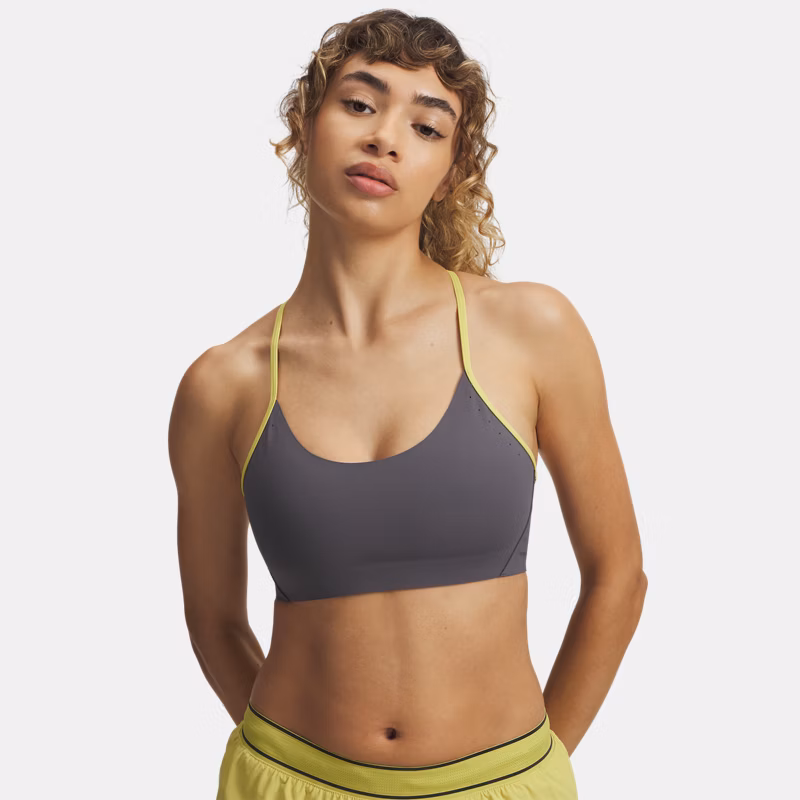 Halo Bonded Womens Sports Bra Castlerock / Yellow Shade / Reflective - Gray