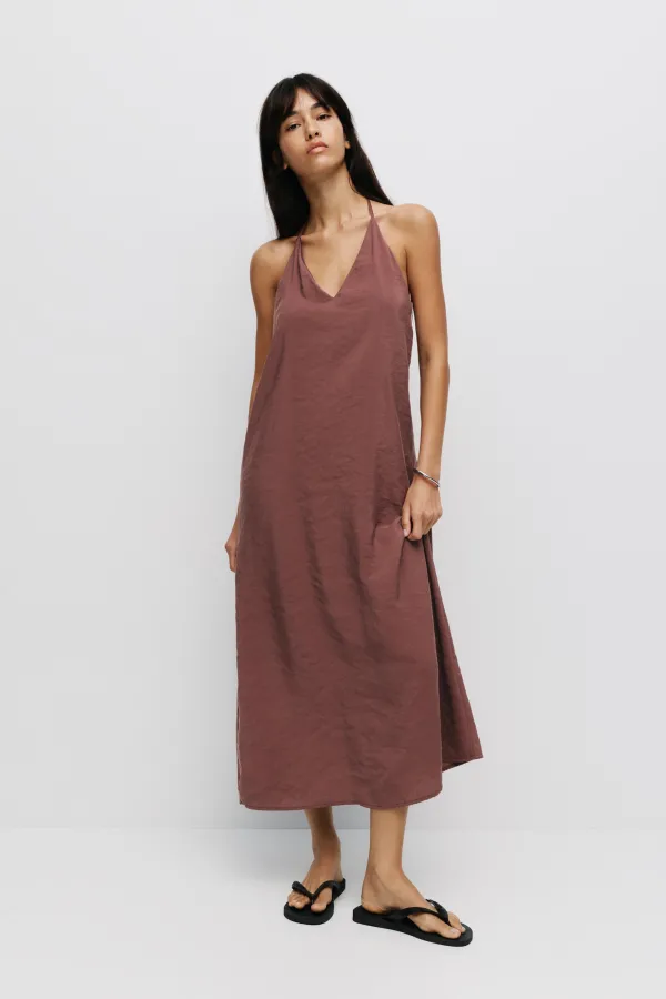 Halter Midi Dress - Copper