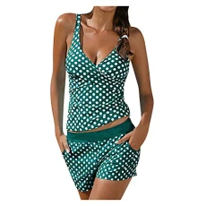 Halterneck Tankini Sets for Women UK, Women Swimsuit Bikini Beachwear Swimwear Bathingsuit Padded Pu