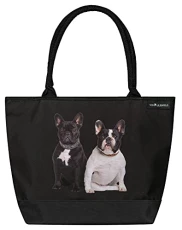 Handbag Dogs French Bulldogs Design Shopper Dimensions L 42 x H 30 x D 15 cm Beach Bag Handbag Office, multicoloured, Contemporary