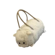 Handbag Fashion Soft Warm Lady Birthday Gifts Casual Cartoon Plush Shoulder Bag, Sheep Handbag Fashion Soft Warm Lady Birthday Gifts Casual Cartoon Plush Shoulder Bag, Sheep