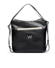 - Handbag WB-502229 WB-502229 Woman leather, synthetic, textile, metal, Com Black, One Size