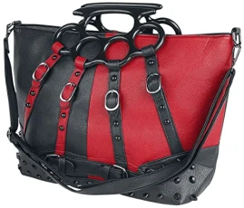 Harley Bag Women Handbag Black-red, 100% PVC,