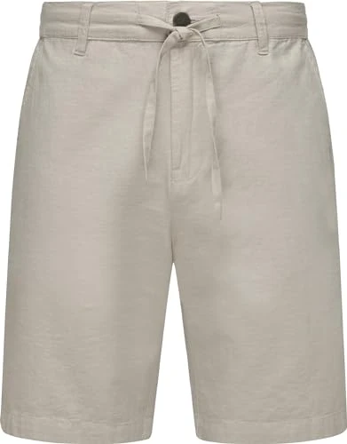 Harling Youmodo Men's Chino Shorts with Tie Band 30-38, Bone, 26