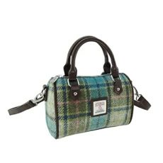 Harris Tweed 'Kilbride' Mini Bowling Tote Bag (Colour 122 Turquoise Tartan)