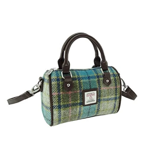 Harris Tweed 'Kilbride' Mini Bowling Tote Bag (Colour 122 Turquoise Tartan)
