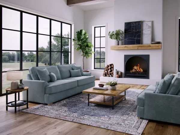 Harrogate - Large Sofa City Fine Blue