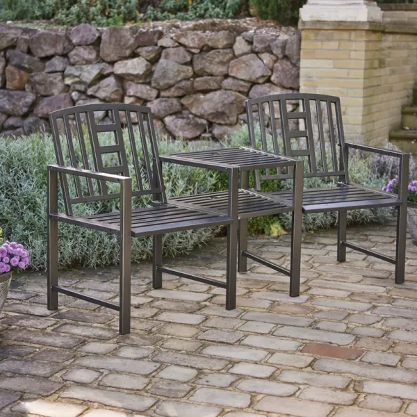 Hartlebury Duo Bench and Table - Black