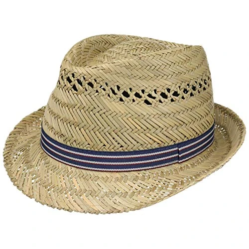 Harvester Stripes Straw Hat Women/Men - Made in Italy beach sun trilby with grosgrain band Sp