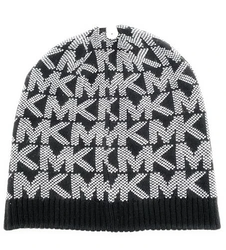 Hat, Women's Hat, Beanie, Winter Hat, Knitted Hat, One Size, Soft Acrylic Wool, Logo, black/silver, One Size Fits All