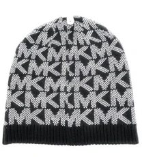 Hat, Women's Hat, Beanie, Winter Hat, Knitted Hat, One Size, Soft Acrylic Wool, Logo, black/silver, One Size Fits All