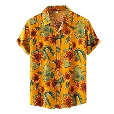Hawaiian Shirt Men's Casual Fashion Shirt Top Hawaii Floral Printed Top Shirts Short Sleeve Turn-Down Collar Button Fashion Shirt Mens T Shirts Casual Funky Hawaiian Shirt Mens Hawaiian Shirt