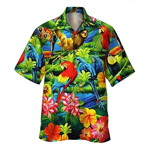 Hawaiian Shirts for Men Funny Button Down Short Sleeve Shirts Ugly 3D Printed Beach Shirt Funky Regu