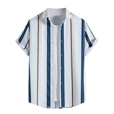 Hawaiian Shirts for Men Funny Classic Fit Printed Mens Gym t Shirts Short Sleeve Bowling Shirts for Men Wrinkle-Free Barbecue Mature Valentine's Day Tshirts Tank top Men's Polos Blue
