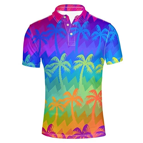 Hawaiian Style Button Blouse for Mens Funky Shirts Summer Holiday Beach Party Short Sleeve Classic S