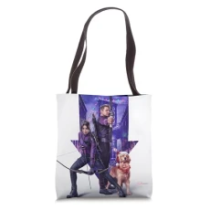 Hawkeye Kate Clint Lucky the Pizza Dog Holiday Tote Bag Hawkeye Kate Clint Lucky the Pizza Dog Holiday Tote Bag