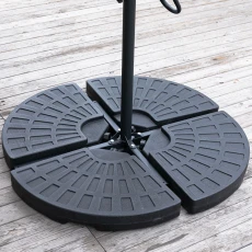 HDPE Water-or and-Filled Umbrella Base Cantilever Parasol Stand - Black
