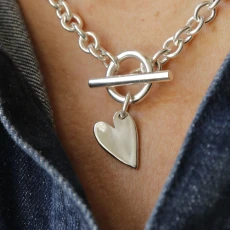 New Trending Heart T-Bar Necklace