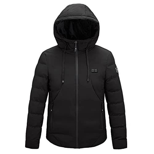 Heated Coat for Women Plus Size Long Coat Lightweight Fleece Lined Mum Birthday Gifts Women’s Designer Warm Winter Parka Quilted Hooded Long Coat Todays Offers Special Deals