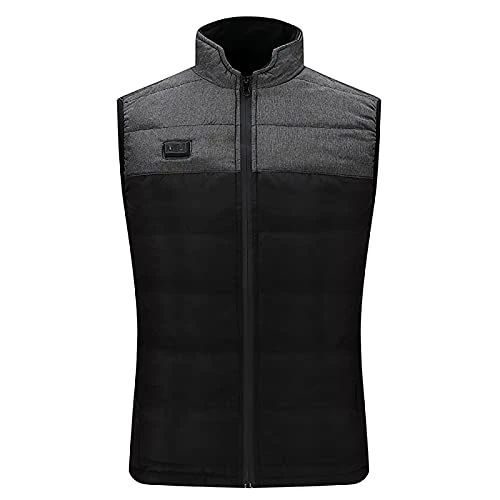 Heated Gilet for Men UK Sale, Heated Body Warmer 3 Adjustable Temperature Electric Heated Vest USB Rechargeable Heated Jacket Fleece Washable Heating Waistcoat for Winter(Without Power Bank),S