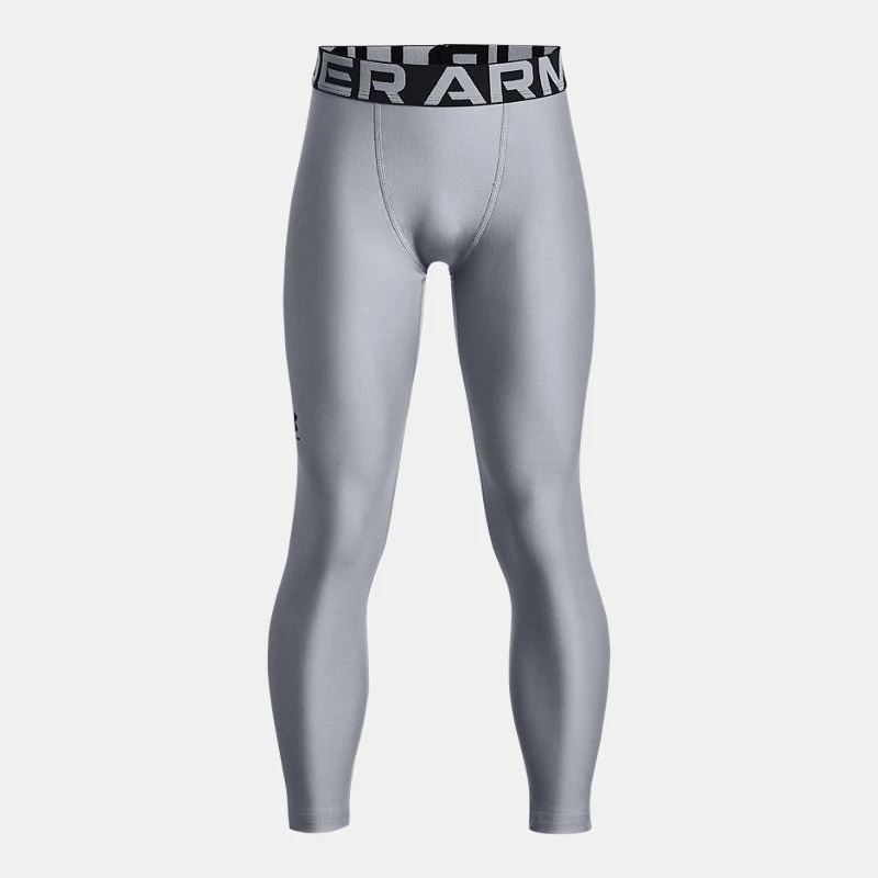 HeatGear? Armour Boys Leggings Steel / Black YXL ( 67 in) - Gray