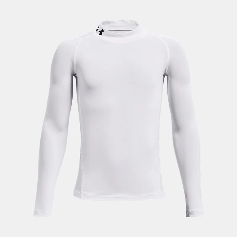 HeatGear Boys Mock Long Sleeve White / Black YXL ( 67 in)